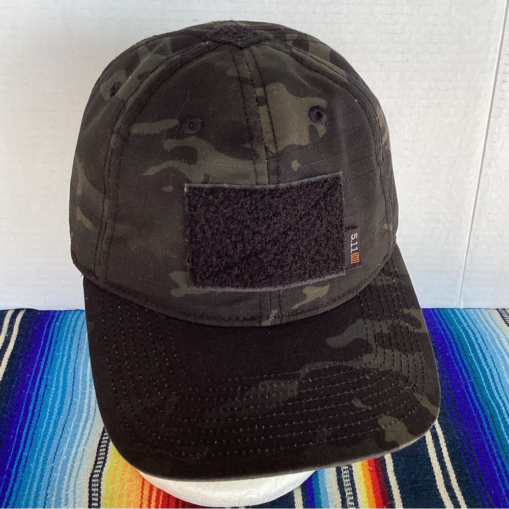 5.11 Tactical Black & Dark Green Camo Patch Cap
